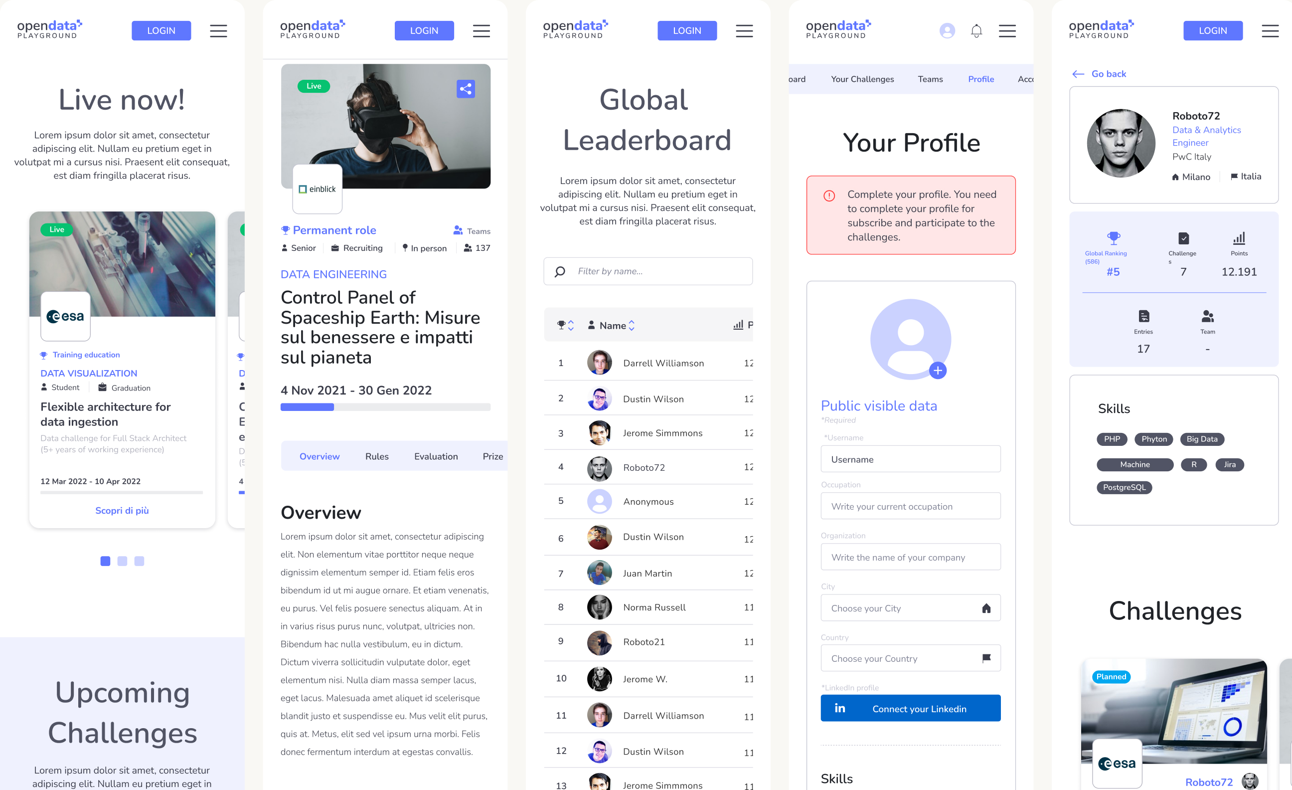 Open Data Playground, Mobile View